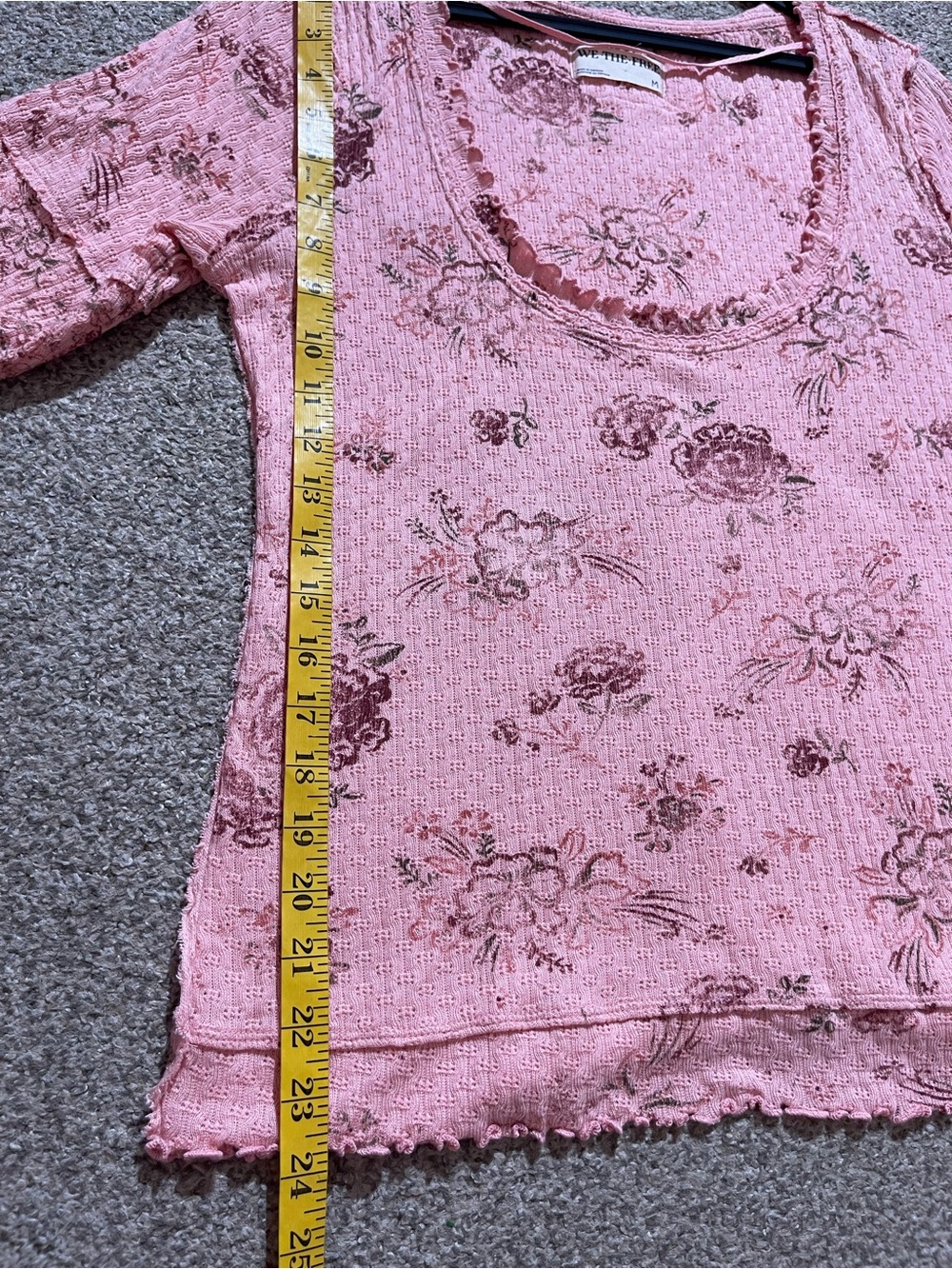 We The Free Dusty Pink Floral Scoop Neck Long Sleeve Top - Picture 6 of 6